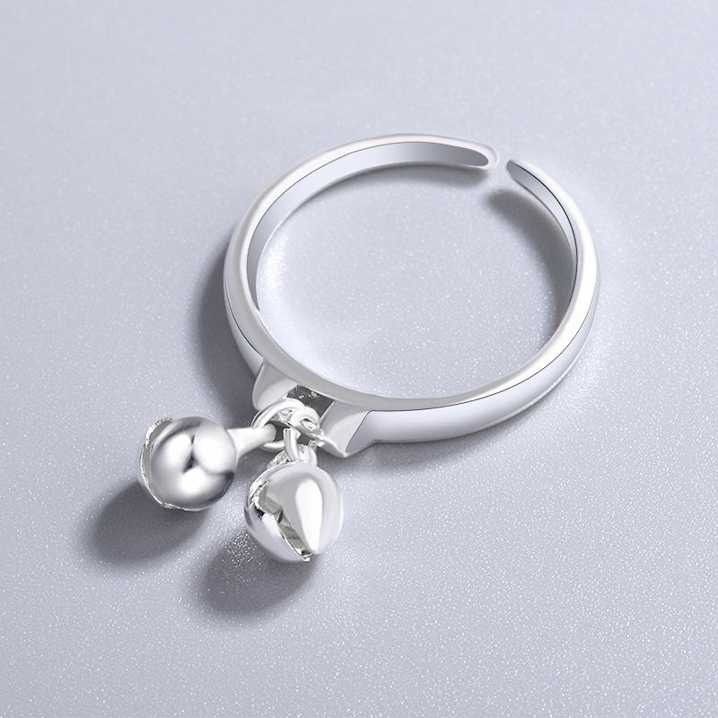 Foxanry Minimalist Copper Color Rings Party Jewelry For Women Korean Cute Creative Design Black Pendant Birthday Accessories