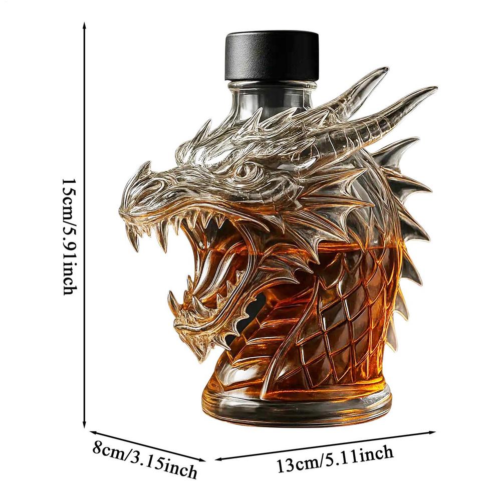 

Glass Decanter Dragon Bottle Collectible Liquor Container Novelty for Home Tasting Red Wine Collector Bachelor Event Wedding