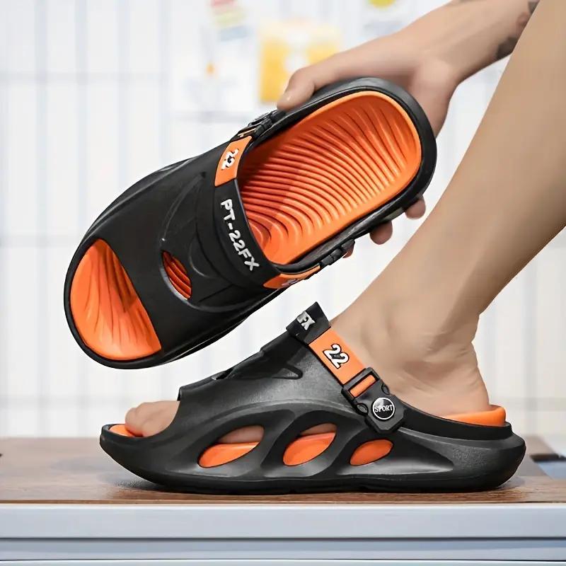 Herrskor Mode EVA Tofflor, Halkfria Snabbtorkande Tofflor med Öppen Tå för Inomhus Utomhus Promenader, Herrsommarstrandtofflor
