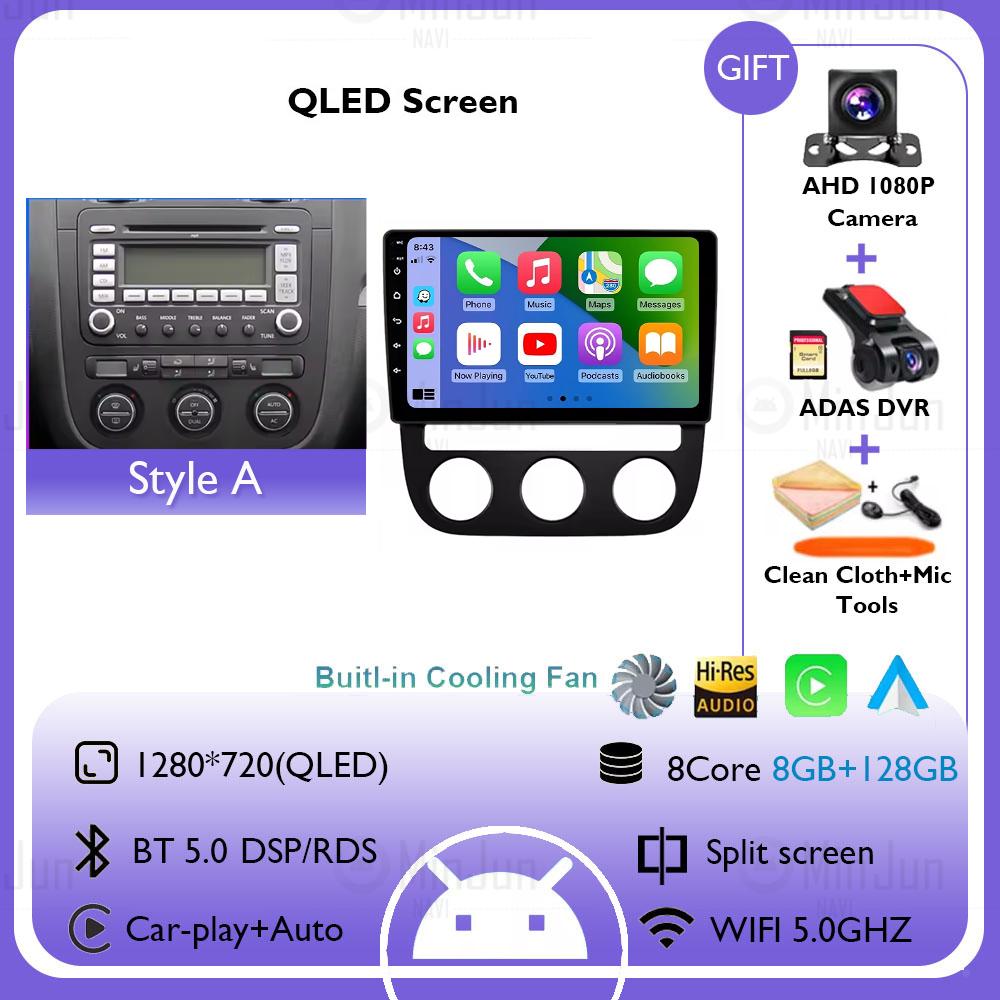 2K Screen Android 14 Car GPS Radio Multimedia For Volkswagen Jetta 5 2005 - 2010 Car Radio Multimedia Video Player Navigation
