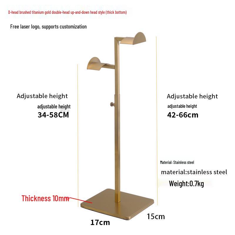 Adjustable Stainless Steel Handbag Display Stand with Gas Spring