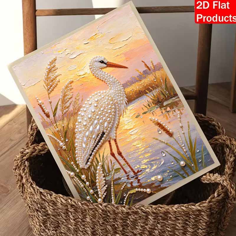 Egret Pearl Painting Handmade DIY 5D Creative Ornaments Living Room Home Decoration Painting
