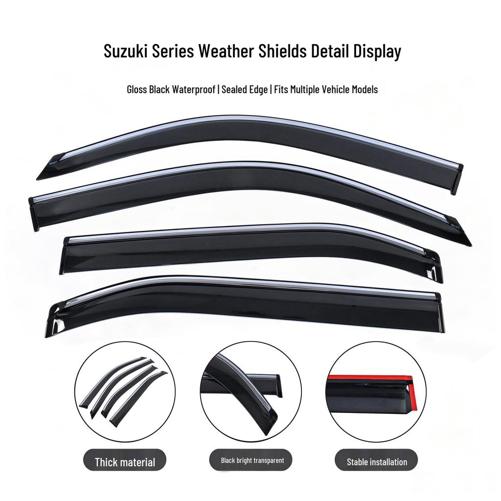 Suzuki Series Car Window Rain Guards - Injection Molded Rain Eyebrows