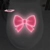 S-1Pc Glow-in-the-Dark Toilet Decoration Decals Luminous Toilet Seat Cover Sticker Bowknot Design PVC Toilet Lid Wall Decoration