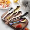 Cuillère à Dessert ergonomique résistante à la chaleur, cuillère à glace en forme de poisson, cuillère à remuer, vaisselle pour la maison