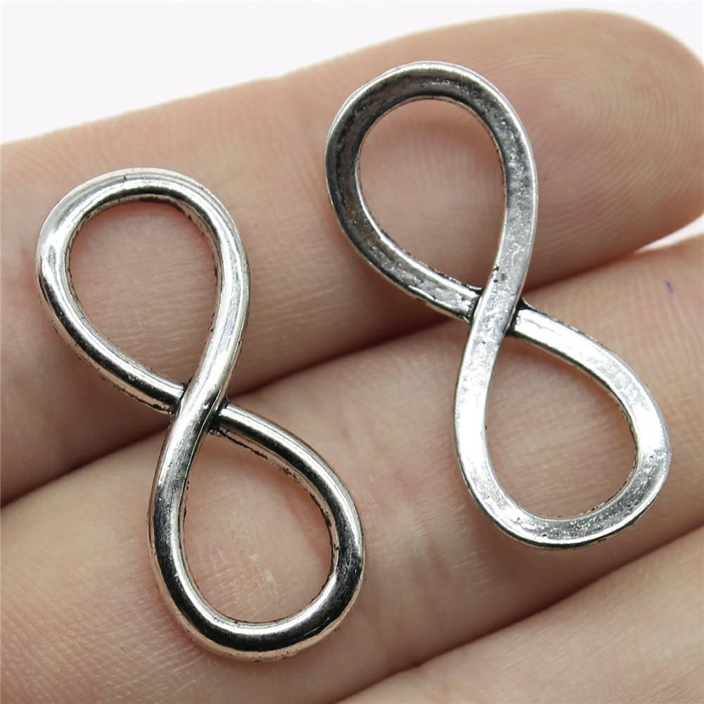10pcs Charms Infinity Symbol Antique Silver Color Plated For DIY Jewelry Making Infinity Connector Charms