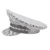 Diamond Big Cap Show Color Diamond Silver Big Cap Flat Top Carnival Day Cap