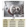 Cat Selfie with Santa Warm Blanket  Girls Boys Plush Throw Blanket Fluffy Living Room Flannel Bedspread Sofa Bed Cover