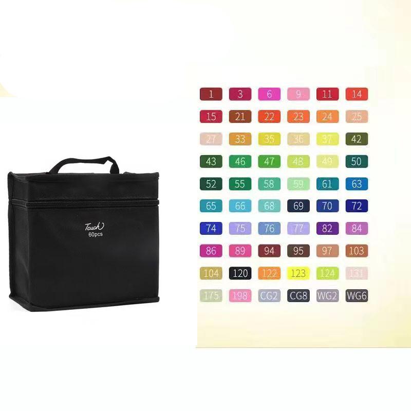 12/18/24/30/36/48/60/80 Colors Double Headed Oily Marker Set Alcohol Based Sketch Drawing Graffiti Art Marker For Manga School Art Supplies