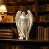 3D Printed Small Winged Male Angel Ornament Figurine White Statue With Stable Base For Home Decor