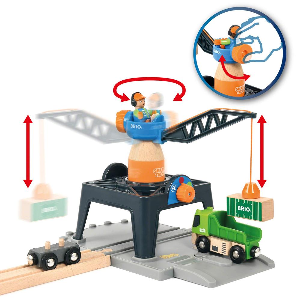 BRIO WORLD Smart Tech Tower Crane [Wooden Rail Toy] 33962