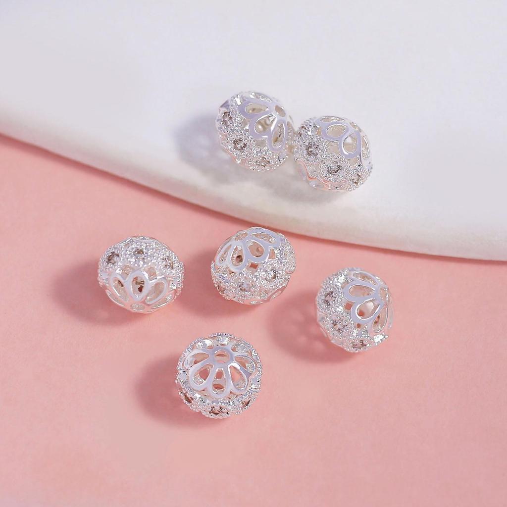 18k Gold-Filled Zirconia Barrel Beads Crystal Bracelet Spacer Jewelry Accessories