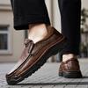 38-48 Men's Casual Shoes Handmade Rubber Soft  Driving Car Men's Shoes Outdoor Waterproof Boots Men's Shoes Men's Genuine Leather Moccasins