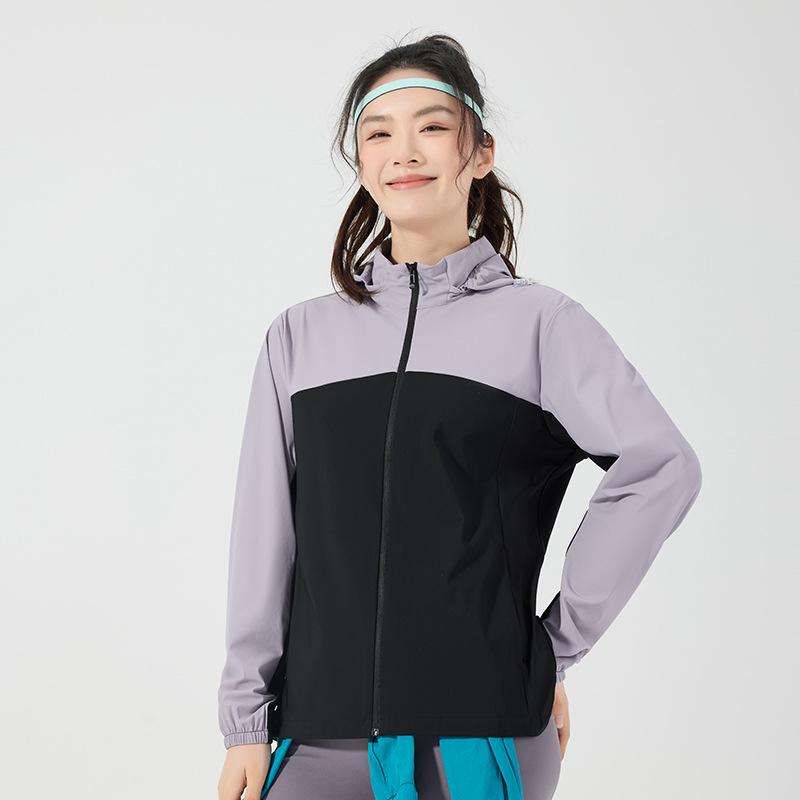 UPF50+ Sun Protection Color Block Hooded Jacket, Ice Silk, Custom Logo Option
