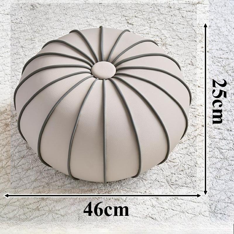 Leather Sofa Footrest Round Mobile Foot Stools Miniature Modern Shoe Changing Stool for Living Rooms Aesthetic Room Furniture