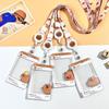 Cute Capybara Card Holder Cartoon Transparent Photo Card Holder Student Badge Protective Case ID Card Organizer Stationery Gift