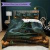 Wizard Witch Book Pattern Bedding uilt Set uilt Cover Pillowcase Home Decoration Birthday Gift (1 * duvet cover + 2 * pillowcase without core)
