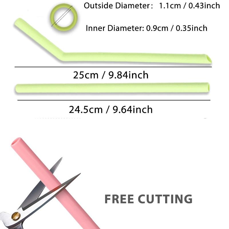 4pcs Reusable Silicone Straws Set with Cleaning Brushes for Water Milk Juices Smoothies Flexible Portable Straight Bent Straws