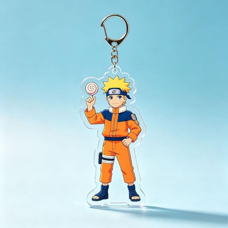 Cute Cartoon Ninja Acrylic Keychain Kawaii Anime Style Single Character Pendant Transparent Charm Bag Car Hanging Adult Fan Gift