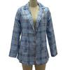 Dámský oblek Kabát Klopa Dlouhý rukáv Otevřený přední díl Sako s kapsami Kostkovaný potisk Slim fit Ležérní Business Svrchní oděv
