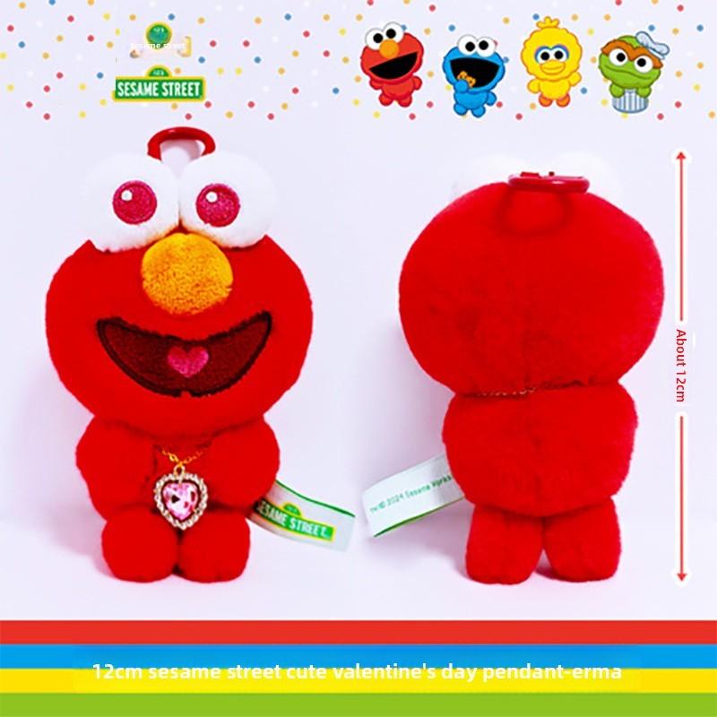 Sesame Street Elmo Portachiavi Peluche Animale Carino Cartone Animato Giocattolo Regalo Per Bambini