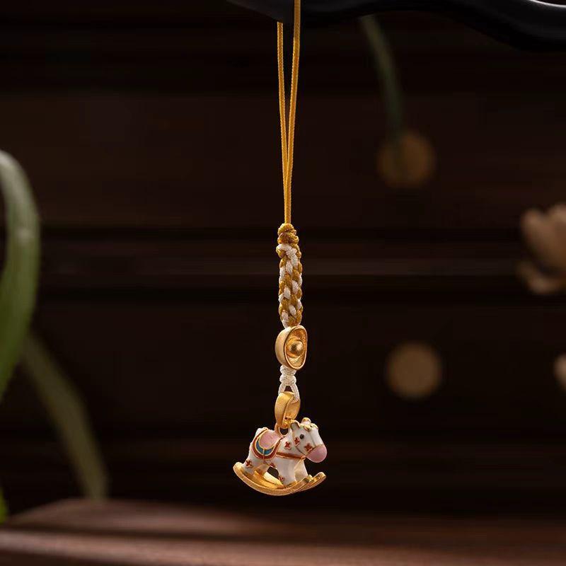 New Chinese Style Mobile Phone Chain Mobile Phone Pendant High-end Cute Female Exquisite Anti-lost Pendant Pendant Small Gift