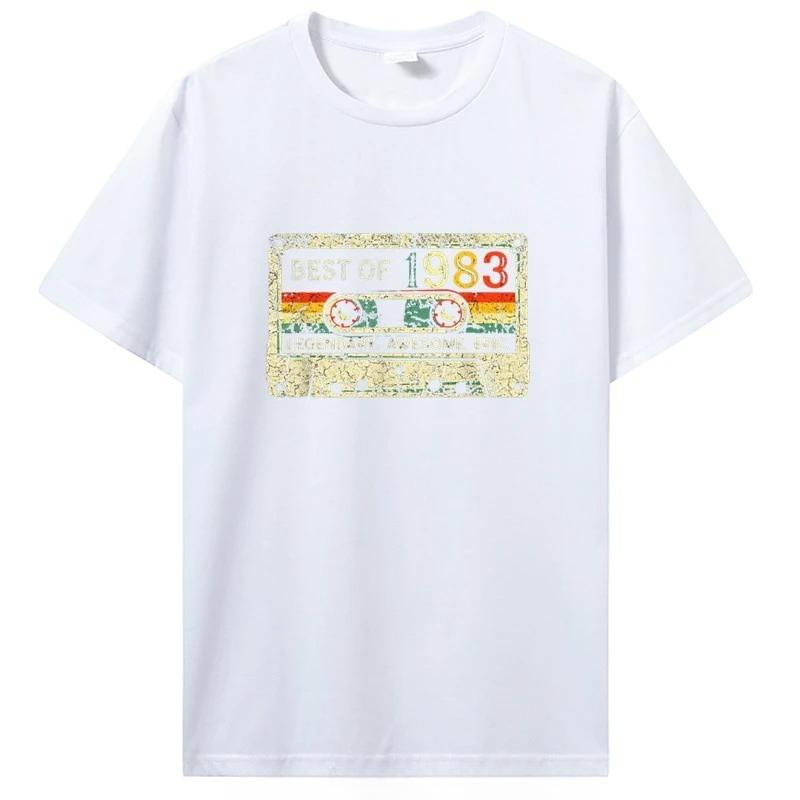Birthday T Shirts for Unisex Women 1983 Old T Shirt Short Sleeve Graphic Tshirt Casual Clothing Tee Streetwear