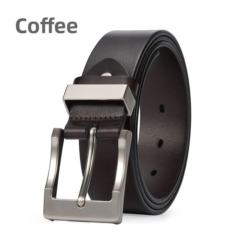 

Meier Men s pin buckle leather belt - casual top grain cowhide wide belt for men - simple and stylish waistband for young and middle-aged men 125cm (including discount)