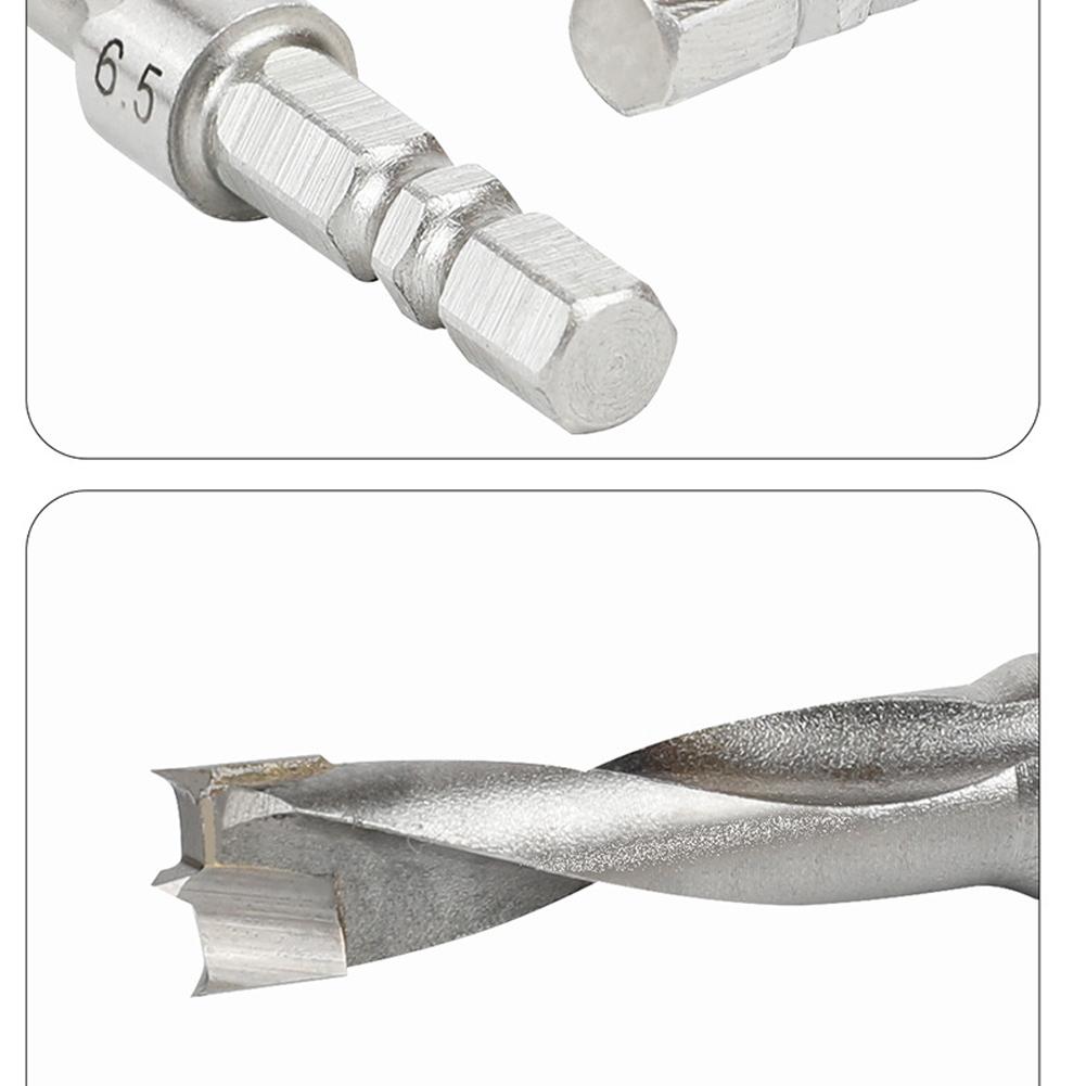 Hexagonal Handle Drill Bit for Woodworking and Construction Enhanced Efficiency with Three Pointed Two Edge Design