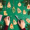 Holiday Souvenir Tags 50Pcs Christmas Tree Gift with Hemp Rope, Brown Paper Tags, Winter Party Favors Hanging Name Labels for DIY Xmas Wrapping