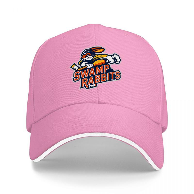 SWAMP RABBITS BASEBALLKAPPE SCHWARZ VERSTELLBARER SITZ TEAMLOGO BESTICKTE MÜTZE FÜR Unisex UND Frauen SPORTFAN ACCESSOIRE