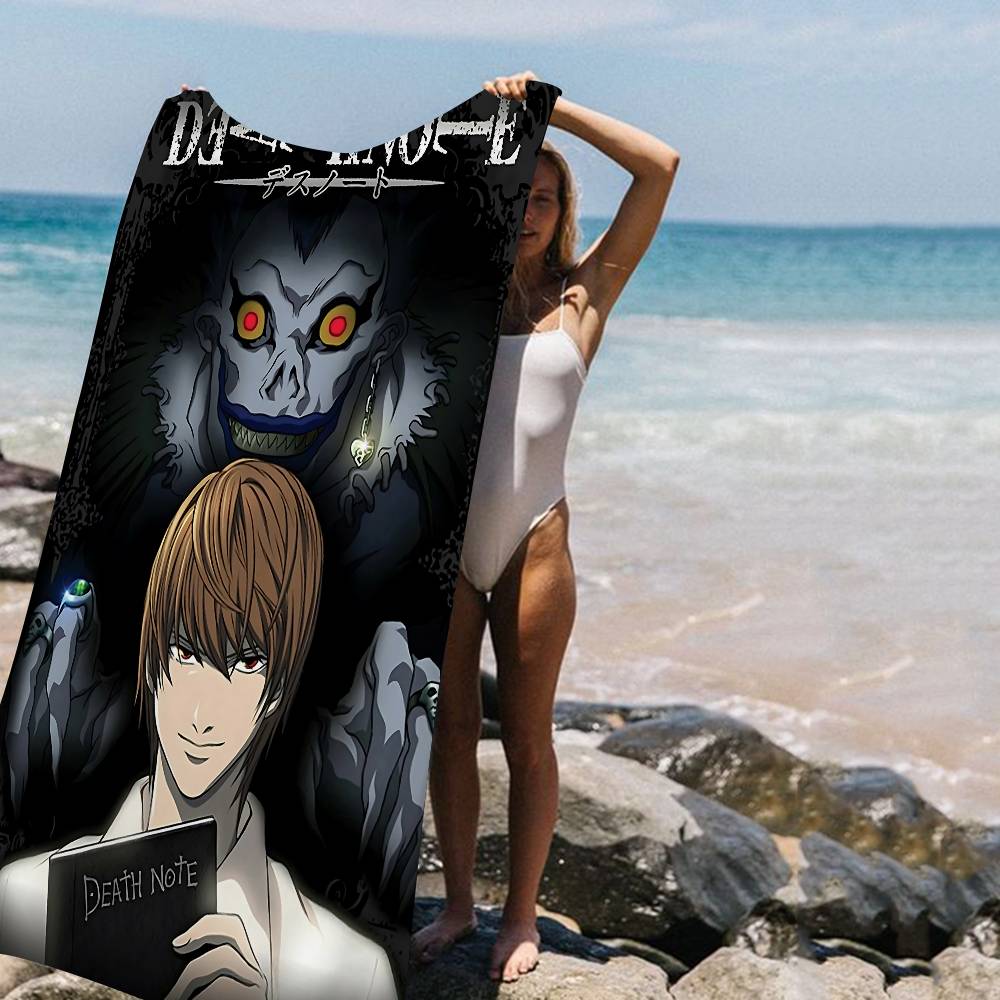 Classic Vintage Anime D-death N-Note Microfiber Blanket Quick Drying Beach Towels Oversized Printing Super Absorbent Pool Towel
