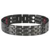 Men DoubleRow Magnetic Therapy Bracelet Pain Relief Magnet Bracelet Healthy Care Black