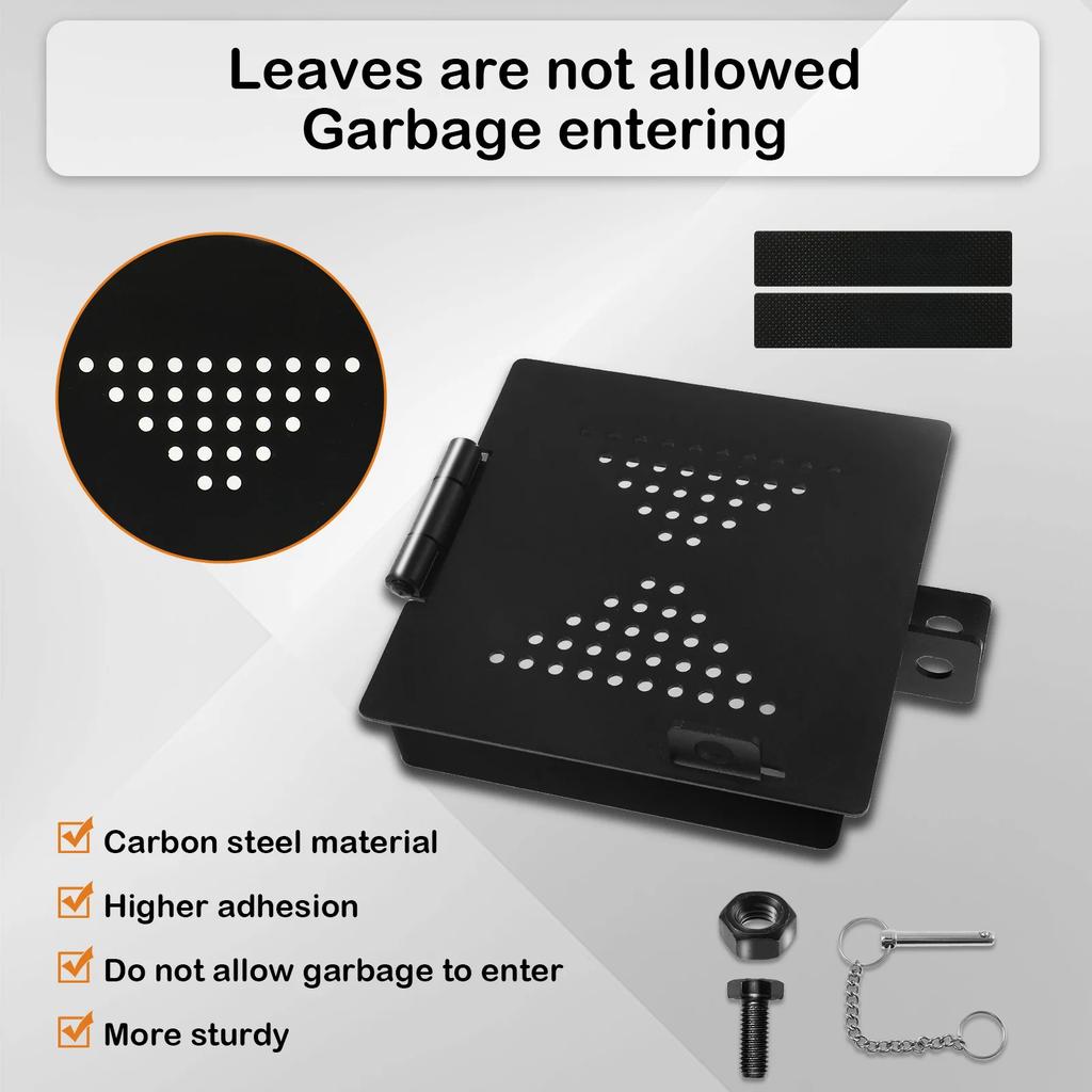 2Pcs Metal Bumper Cover RV Bumper Cap With Vent Hole Square Caravans Bumper Plug End Cap With Safety Pin Campervan Accessories
