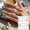 1 Sheet Sun Crescent Totem Chain Temporary Tattoos For Women Finger, Fake Tattoo Sticker Waterproof Long Lasting Realistic Tatoo