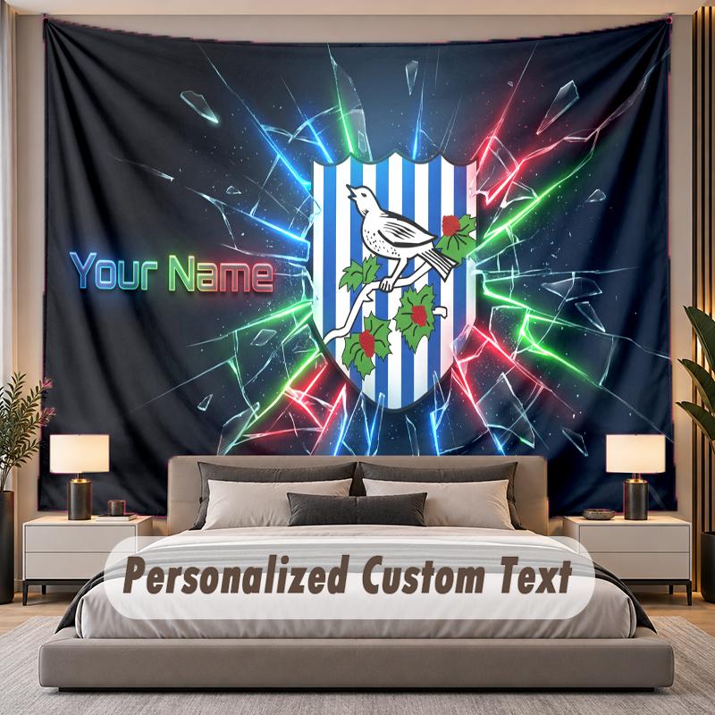 Custom Name Text Tapestry West Bromwich Albion Personalized Polyester Wall Tapestry For Bedroom And Room