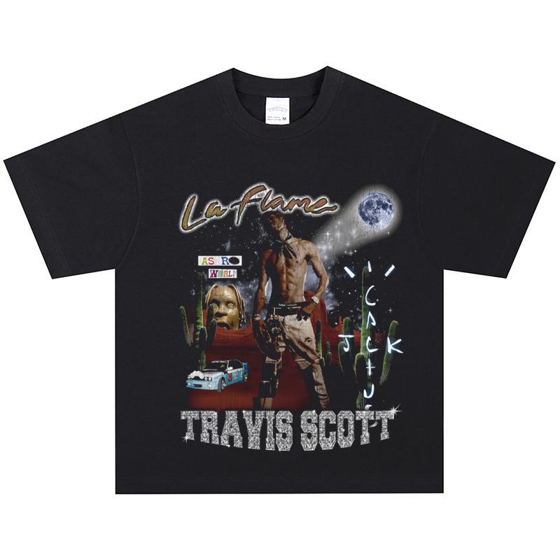Футболка Travis Scott, Мягкая ткань, Повседневная S