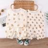 Baby Cotton Gauze Sleeveless Set Summer Boys Girls Vest And Shorts Two Piece Breathable Infant Clothing