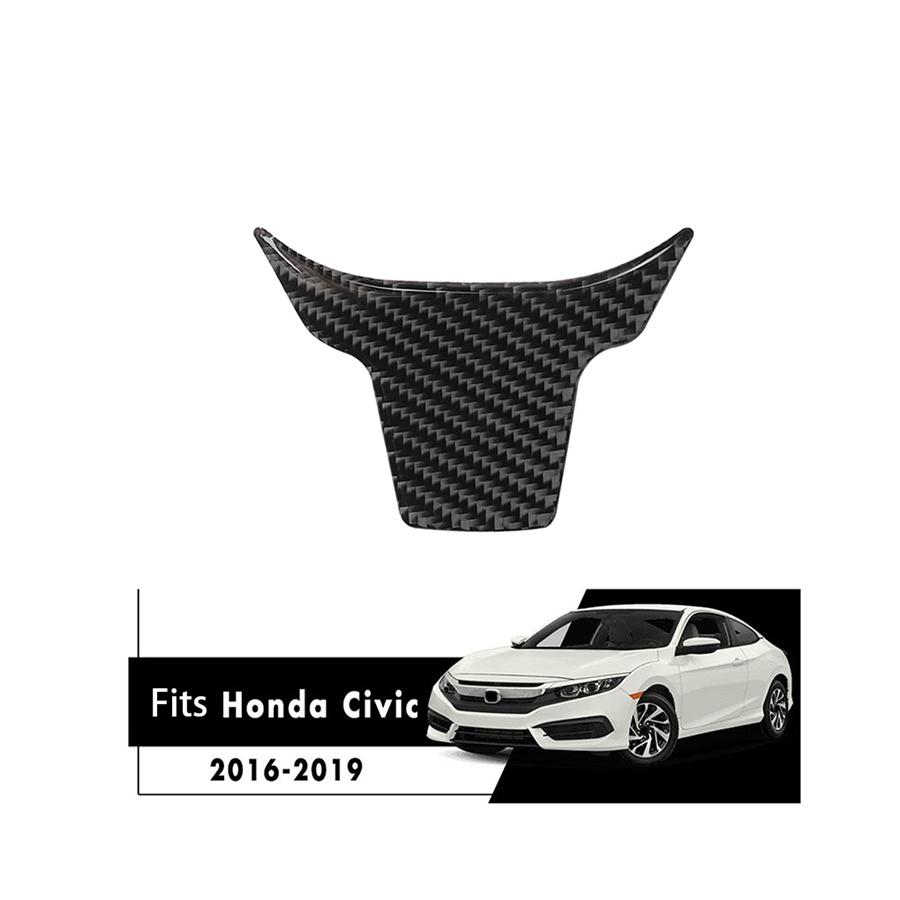 1 buc. Aspect fibră de carbon Ornament panou interior volan Potrivit pentru Honda Civic a 10-a 2016-2019