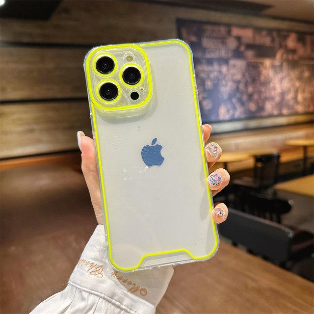 Luminous Clear Silicone Soft Phone Case For Iphone 14 13 12 11 Pro Max 14pro 14 Plus Shockproof Bumper Night Light Acrylic Cover