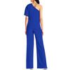 Women Ladies Solid Cold Shoulder Loose Playsuit Party Jumpsuit Long Trouser