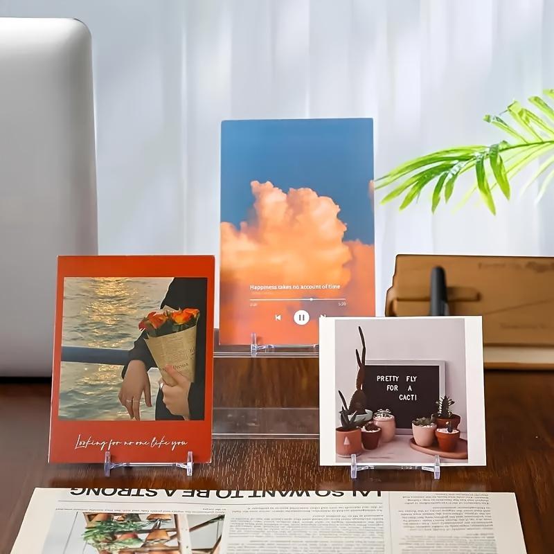 24PCS Adjustable Acrylic Display Easels Multipurpose Plastic Stands for Pictures Collectible Cards Decorative Plates Home Decor