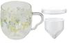 Yamaka Shoten X HIBIYA-KADAN "Flower Language: Mimosa" Chamiel Tea Set (Heat-Resistant Mug with Lid and Tea Strainer), 270ml, Diameter: Approx. 8 X 8c