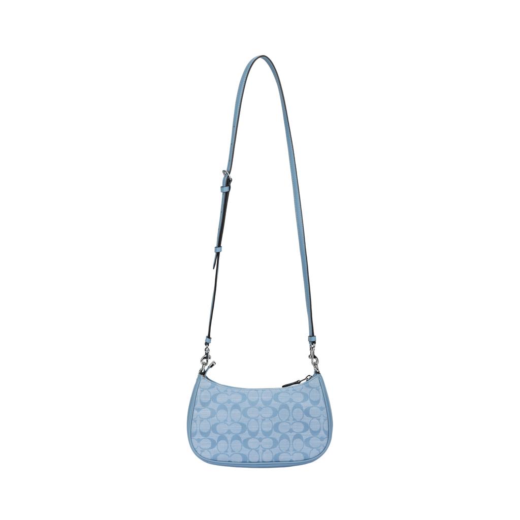 Coach Teri 25 Classic Monogram Jacquard Zipper Closure Handbag Women Handbags Cornflower-Blue Multicolor CH139-SVM6A