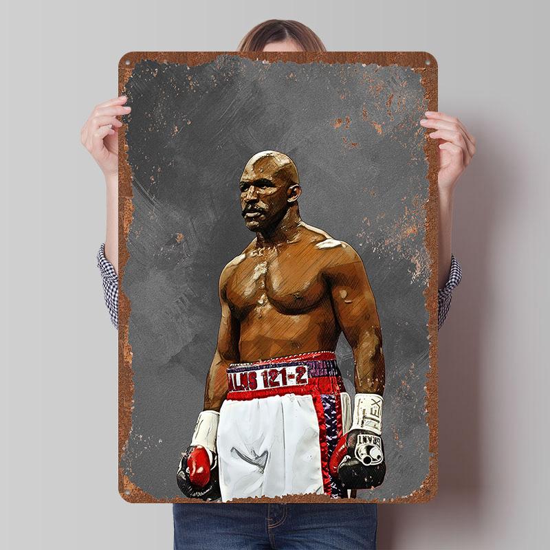 Evander Holyfield Boxer Metal Posters Custom Vintage Metal Signs Wall Art Tin Plaque for Man Cave Home Deco Bedroom Decoration