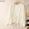 ZANZEA Wome Casual Loose Long Sleeve Thin Kimono Cardigan Blouse