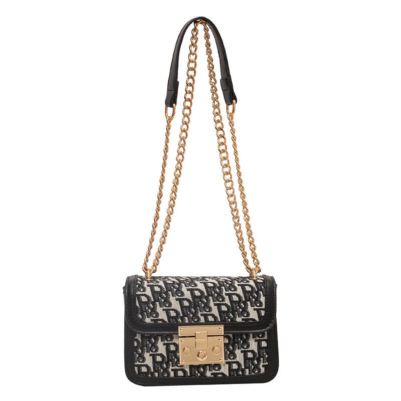 New Fashionable Contrasting Color Small Square Bag Trendy Versatile Single Shoulder Oblique Span Women's Bag