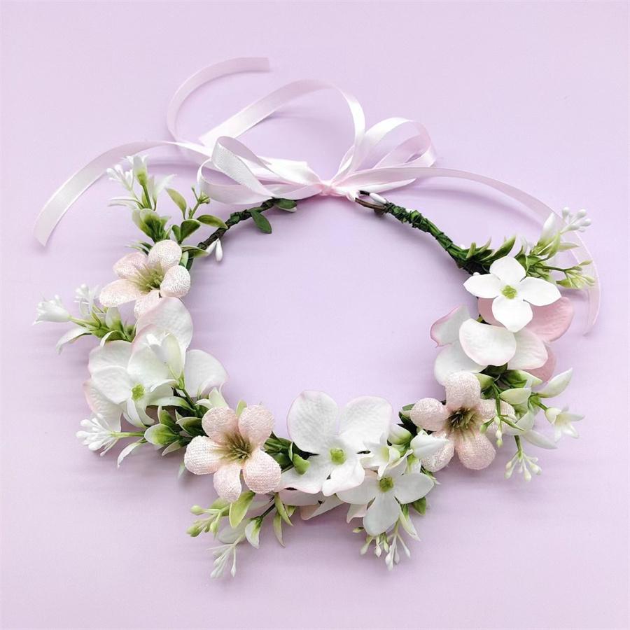 

Handmade Flower Crown For Women Elegant Simulated Flower Wreath Hairband Girls Outdoor Beach Photography Hair Accessories New