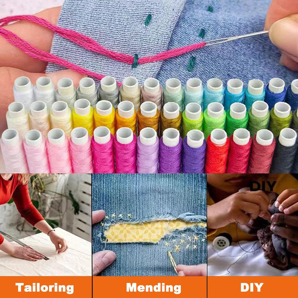 JUNING Sewing Portable Sewing Kit with Tools for and for Home Elementary School and Includes Black Storage Bag Colors XL Kit, Embroidery, Crafts,