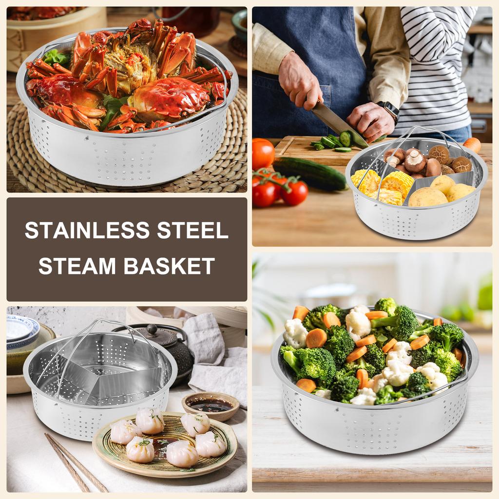 Stainless Steel Steamer Rack Set Egg Steaming Basket Holder Cookware Tray Stand Vegetable Cooking Accessories Kitchen Gadgets